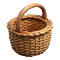 serene vintage Wicker Basket Without Handles Cutout premium png