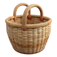 vibrant traditional Wicker Basket with Handles Front View Cutout high resolution png