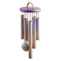 extraordinary rustic Wind Chimes Side Angle Transparent Background with Soft Focus original png