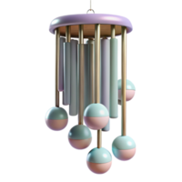 impressive traditional Wind Chimes Side Angle Transparent Background with Soft Focus authentic png