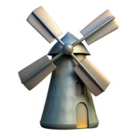 elegant artistic Windmill Silhouette Cutout with Gradient Sky genuine png