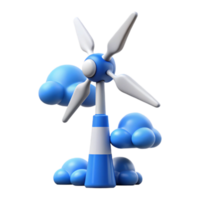 magnificent creative Wind Turbine Farm with Clouds and Blue Sky Transparent Background high resolution png