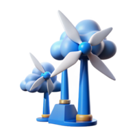 extraordinary artistic Wind Turbine Farm with Clouds and Blue Sky Transparent Background high quality png