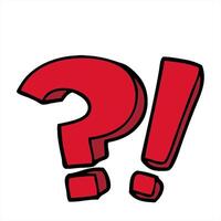 A red question mark with a white background video