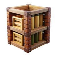 stunning classic Wine Crate Bookshelf Side View Cutout Element high resolution png