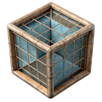 wonderful modern Wireframe Cube Rotating in Virtual Space Cutout original png
