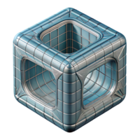 wonderful abstract Wireframe Cube Rotating Slowly Transparent Background premium png