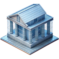 magnificent classic Wireframe Virtual Building on Transparent Background high resolution png