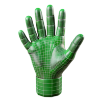 magnificent rustic Wireframe Vr Hand Isolated with Green Outline authentic png