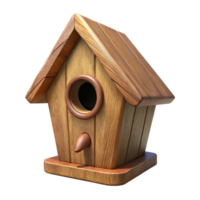 impressive artistic Wooden Birdhouse Front View Isolated on Transparent Background genuine png