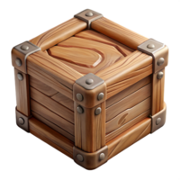 vibrant artistic Wooden Box with Lid Top View Isolated high resolution png