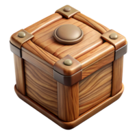 elegant classic Wooden Box with Lid Top View Isolated exclusive png