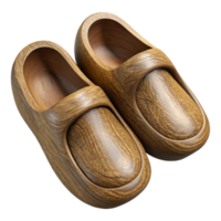 magnificent artistic Wooden Clogs Top View Cutout with Rustic Style png
