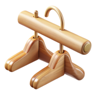 elegant minimalist Wooden Hangers on Rail Isolated Transparent Background high resolution png