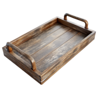 beautiful modern Wooden Serving Tray with Rustic Finish Transparent Background original png