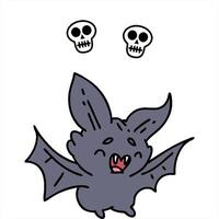 A cartoon bat with two skulls on it video
