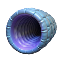 stunning abstract Wormhole Tunnel Isolated on Transparent Background Side View premium png