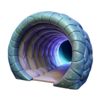 serene rustic Wormhole Tunnel Isolated on Transparent Background Side View detailed png