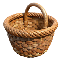 dramatic creative Woven Basket Cutout with Rustic Texture Transparent Background professional png