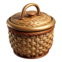 wonderful creative Woven Basket Lidded Design Isolated Element high quality png