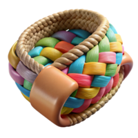 impressive modern Woven Bracelet with Colorful Threads Close Up Cutout detailed png