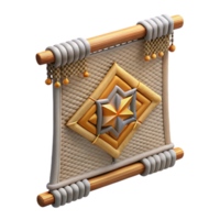 extraordinary vintage Woven Tapestry Geometric Design Isolated on Transparent Background high quality png