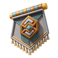 elegant abstract Woven Tapestry Geometric Design Isolated on Transparent Background exclusive png