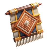 impressive traditional Woven Tapestry Geometric Design Isolated on Transparent Background authentic png