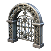 wonderful vintage Wrought Iron Gate Arch Design Isolated Element Transparent Background genuine png