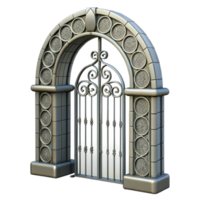stunning rustic Wrought Iron Gate Arch Design Isolated Element Transparent Background png