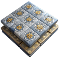elegant traditional Patterned Tile Floor Section Transparent Background authentic png
