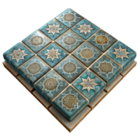 impressive rustic Patterned Tile Floor Section Transparent Background png