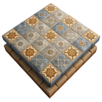 beautiful rustic Patterned Tile Floor Section Transparent Background genuine png
