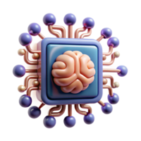 stunning minimalist Quantum Artificial Intelligence Icon with Brain and Circuitry original png