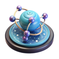 dramatic abstract Quantum Communication Technology Concept Illustration Transparent Background premium png