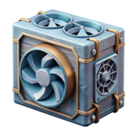 serene artistic Quantum Computer Cooling System Cutout with Fans and Vents original png
