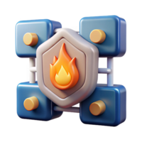 stunning creative Quantum Computer Network Security Cutout with Firewall Icon original png