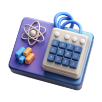 magnificent contemporary Quantum Computer Programming Icon Cutout with Keyboard detailed png