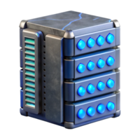 impressive classic Quantum Computer Server Rack Cutout with Blue Leds png