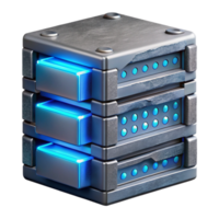 extraordinary abstract Quantum Computer Server Rack Cutout with Blue Leds high resolution png