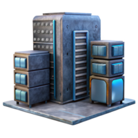 impressive classic Quantum Computer Server Room Cutout with Racks and Servers high resolution png