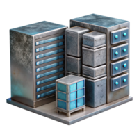 beautiful rustic Quantum Computer Server Room Cutout with Racks and Servers high resolution png