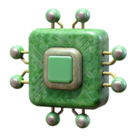 elegant minimalist Quantum Computing Network Node Green Circuit Isolated detailed png