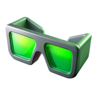 beautiful abstract Realistic 3d Glasses with Green Lens Flare Transparent Background professional png