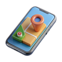 serene classic Realistic 3d Smartphone Displaying Ar Navigation App Transparent Background png