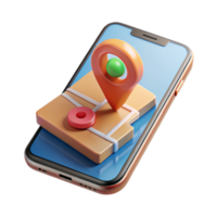 serene minimalist Realistic 3d Smartphone Displaying Ar Navigation App Transparent Background original png
