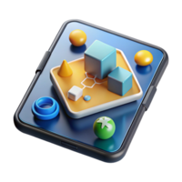 vibrant abstract Realistic 3d Tablet Displaying Ar Educational App Transparent Background original png