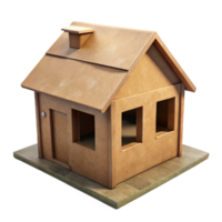 impressive minimalist Recycled Cardboard Box Dollhouse Isolated with Shadow authentic png
