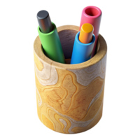 impressive classic Recycled Cardboard Tube Pencil Holder Isolated with Colorful Design professional png