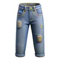 extraordinary artistic Recycled Denim Jeans Front View Isolated png